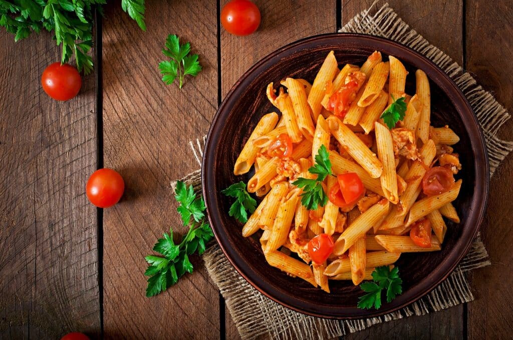 pâtes aux tomates